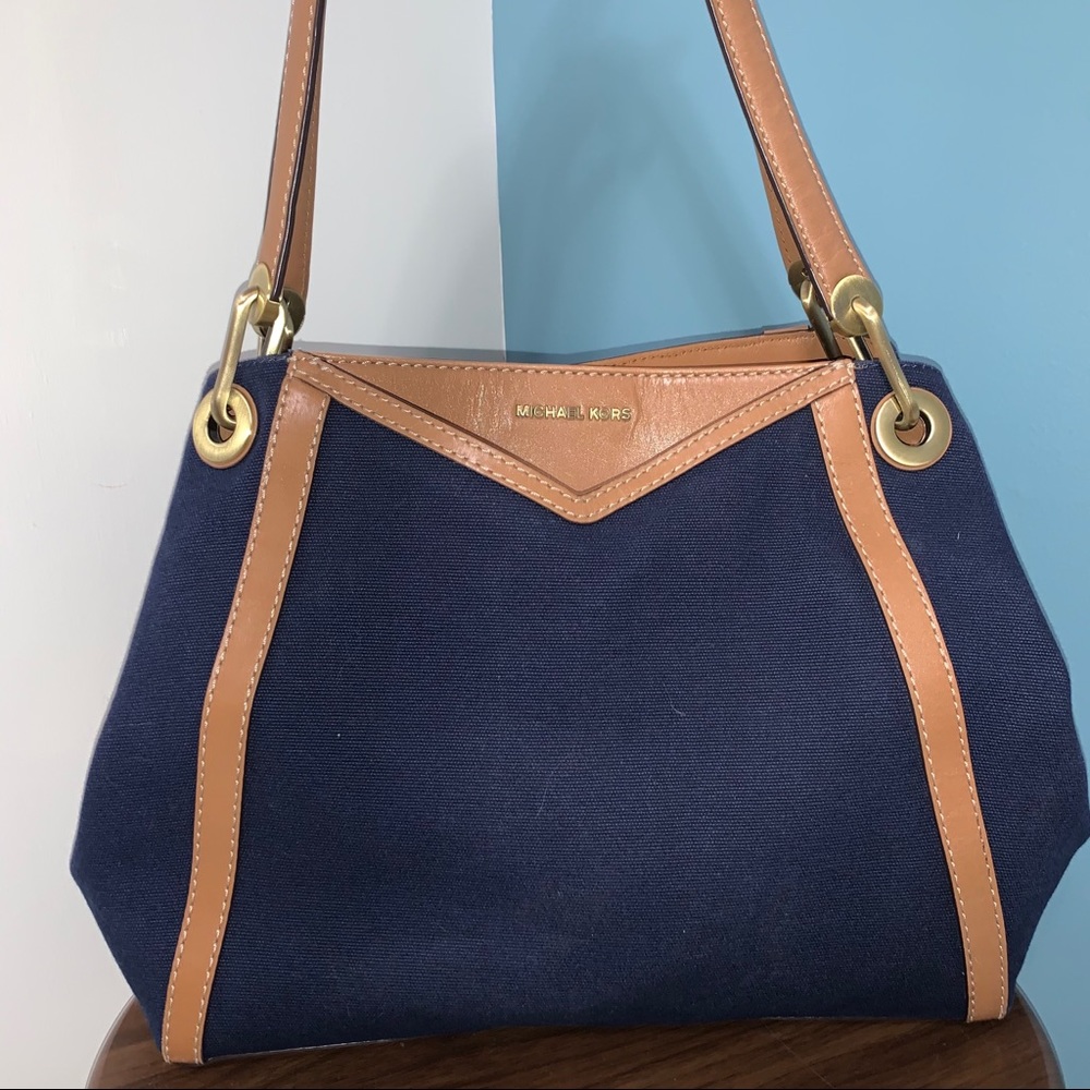 Michael Kors Blue Canvas Shoulder Bag
